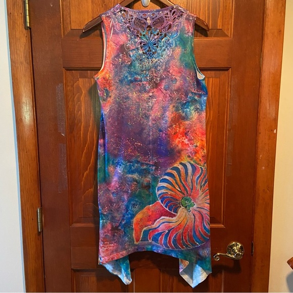 Leoma Lovegrove Blue and Purple Asymmetrical High-Low Sleeveless Midi Dress S - Picture 3 of 10